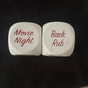 Romantic Acts Dice-White with Red Script